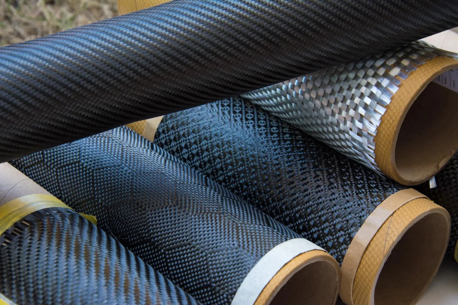Carbon Fiberglass Hybrid Twill Blue