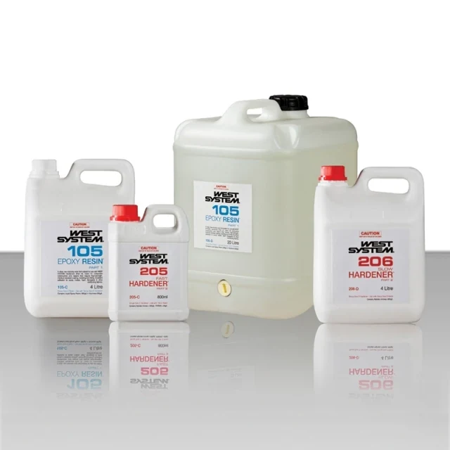 Nhựa epoxy WEST SYSTEM 105 với chất đóng rắn 205 và 206